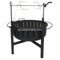 Grill BBQ gual-fhiodha le Rotisserie